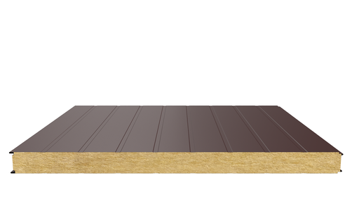 Стеновая сэндвич-панель (минеральная вата) 80 мм х 1190 мм (Накатка)